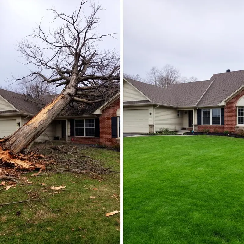 Before and after: hazardous dead tree removal